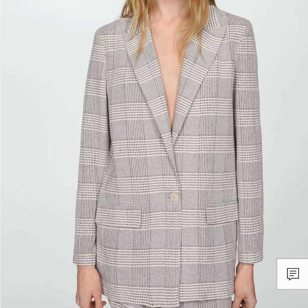 Mango Check-print Blazer
